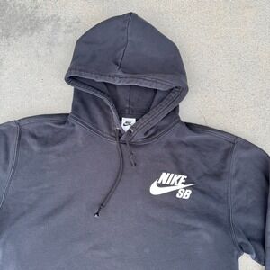 Nike SB Pullover Hoodie Black White Logo Men's Size Medium